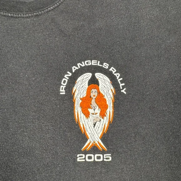 Vintage 2005 Iron Angels Biker Rallies of Texas T-Shirt Mens Large Hanes Black - Picture 5 of 9